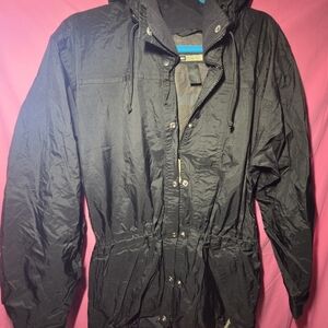 REI Men's Black Hooded Windbreaker Jacket